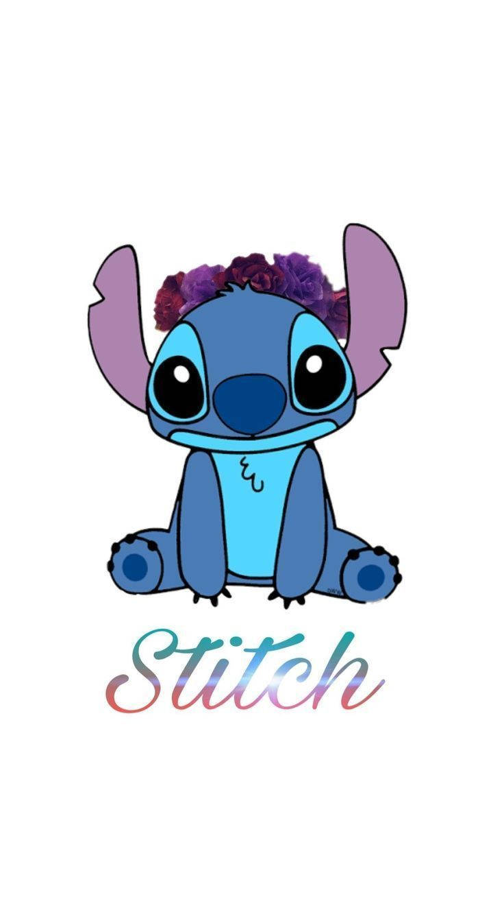 Cute Aesthetic Stitch Purple Flower Headdress