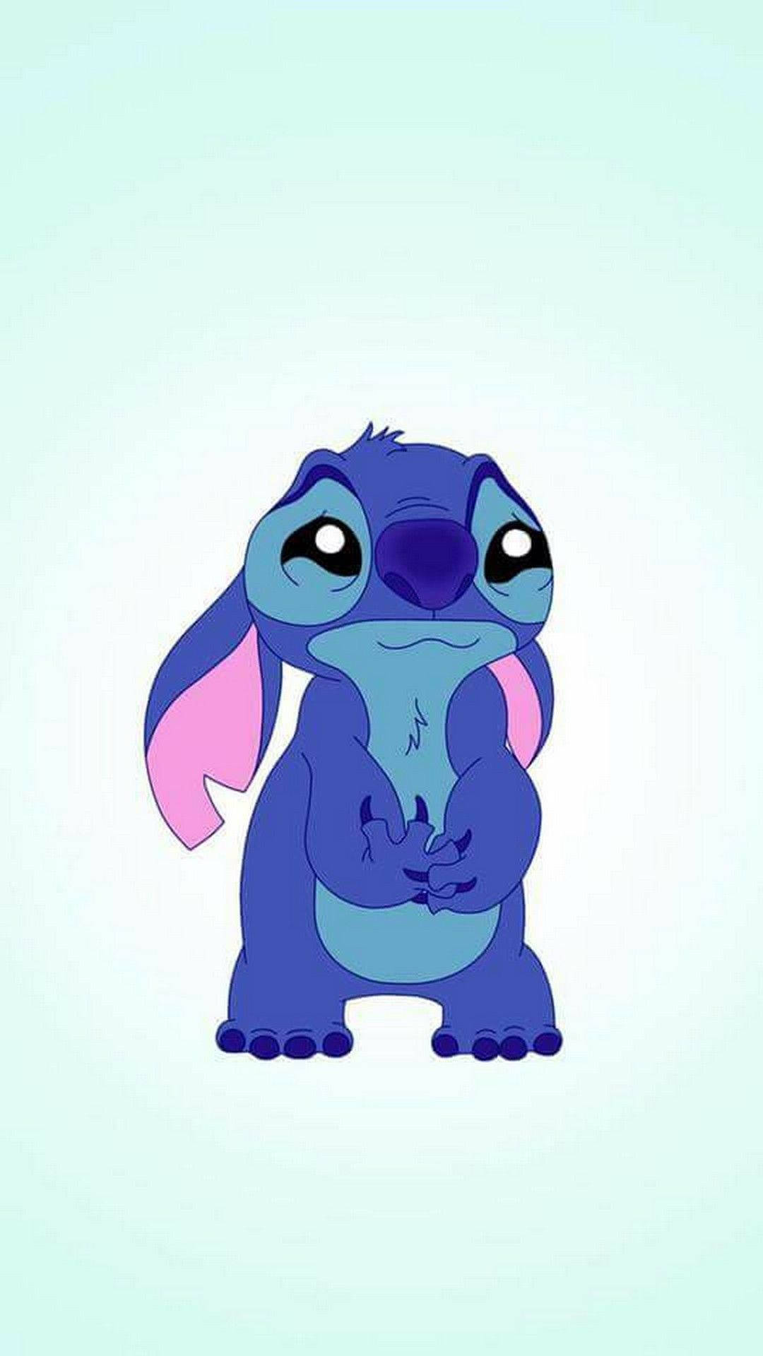 Cute Aesthetic Stitch Sad And Crying Background
