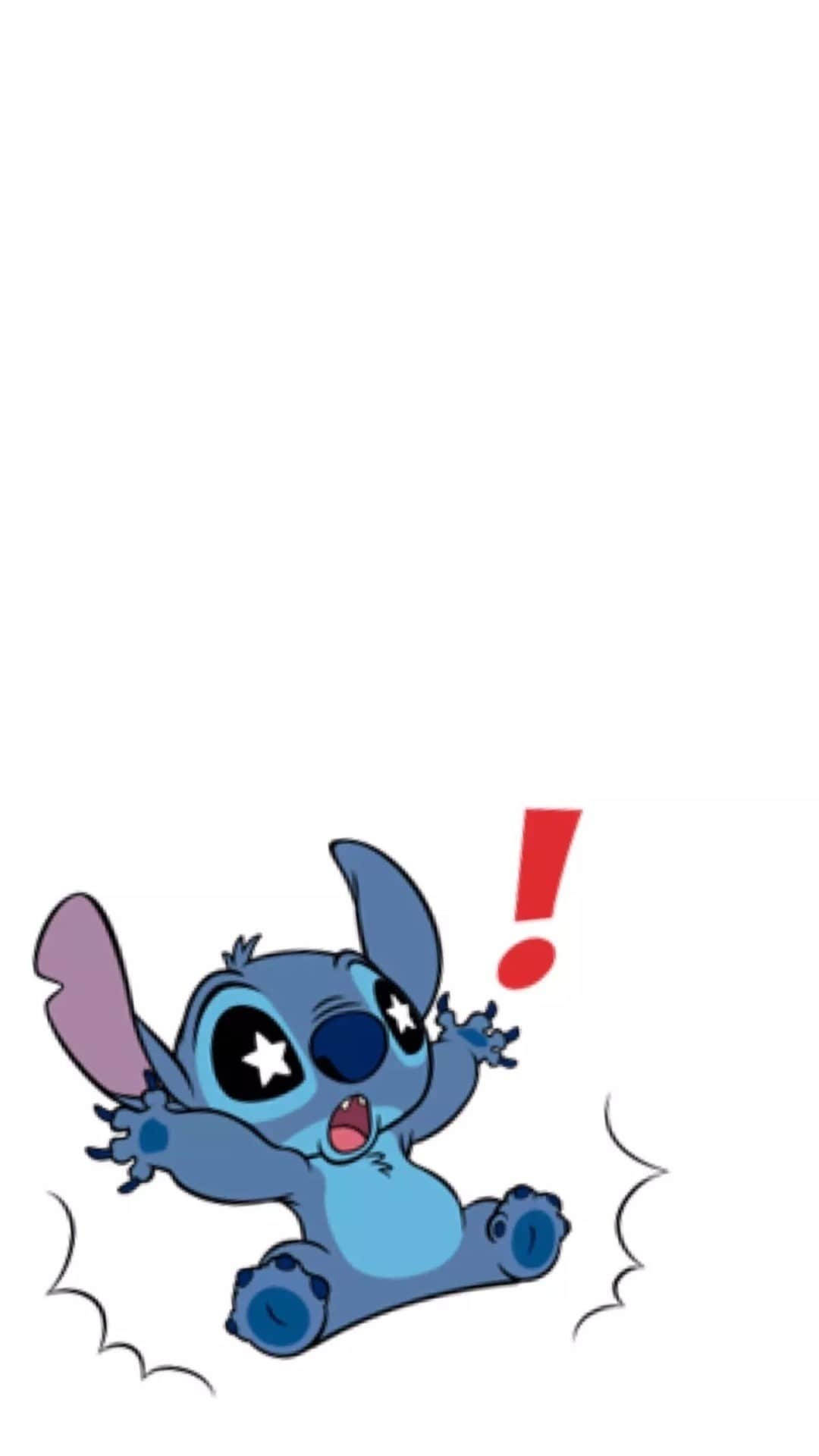 Cute Aesthetic Stitch Spooked Blue Alien Background