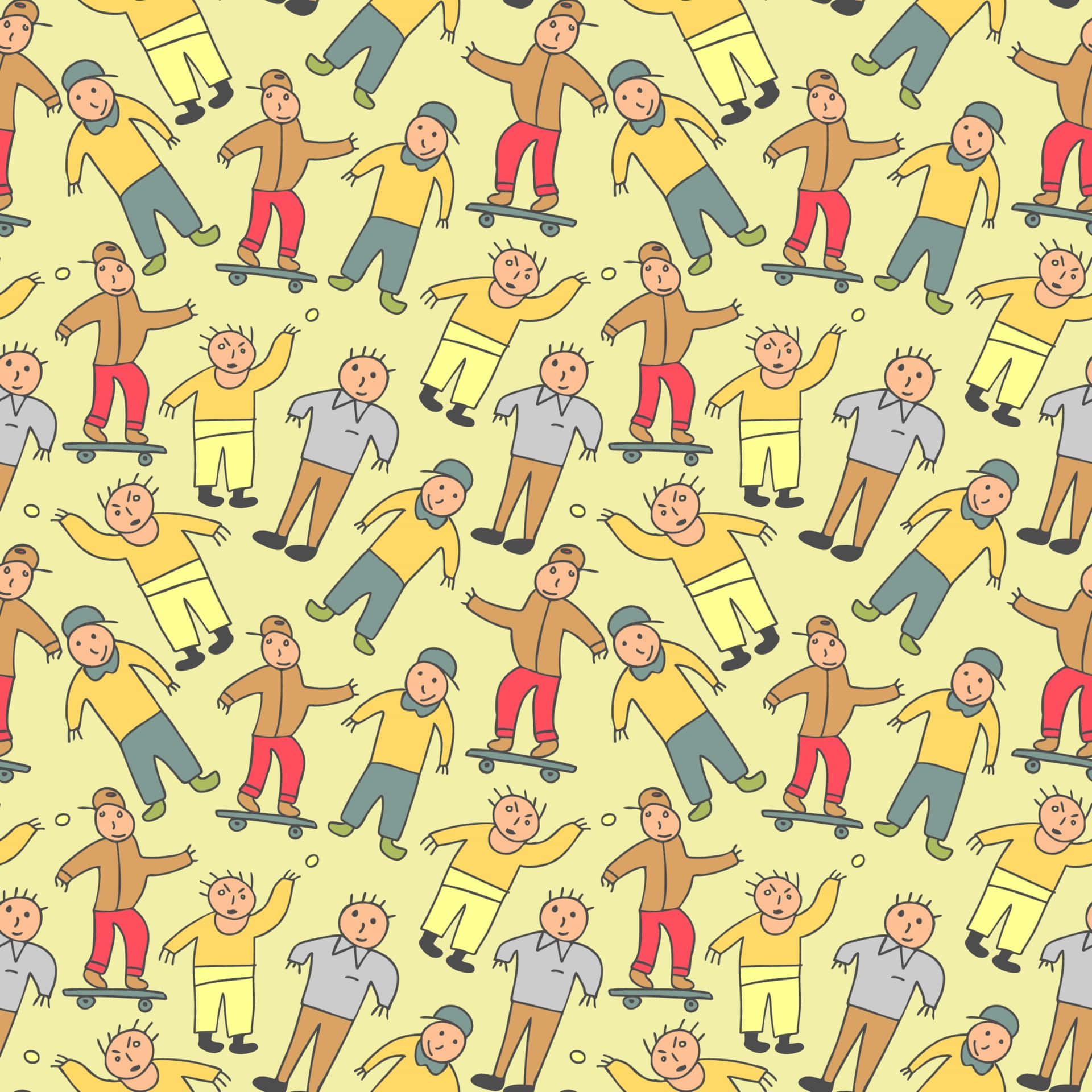 Cute Aesthetic Teenage Boys Skateboard Background