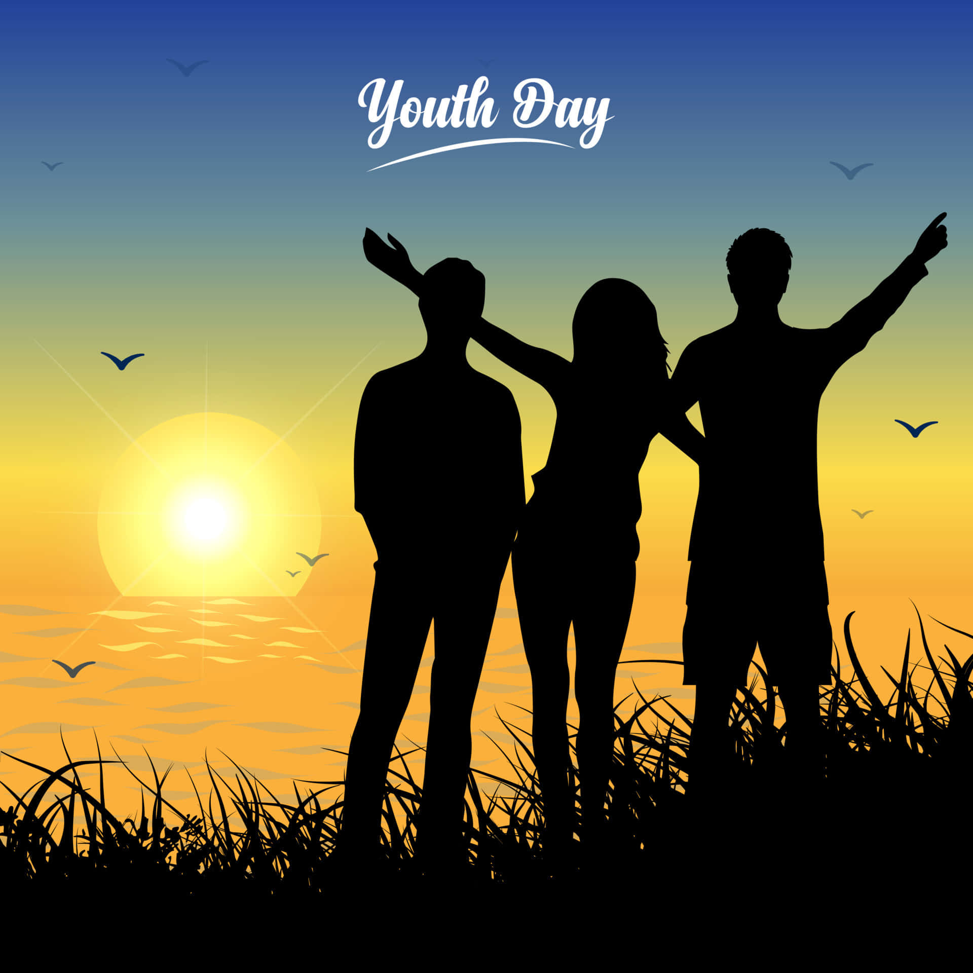 Cute Aesthetic Teenage Youth Day Background