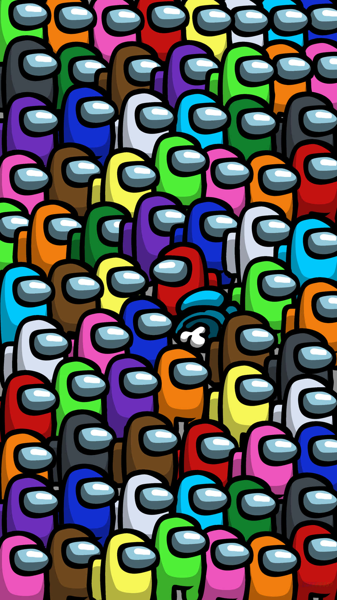 Cute Among Us Character Army Background