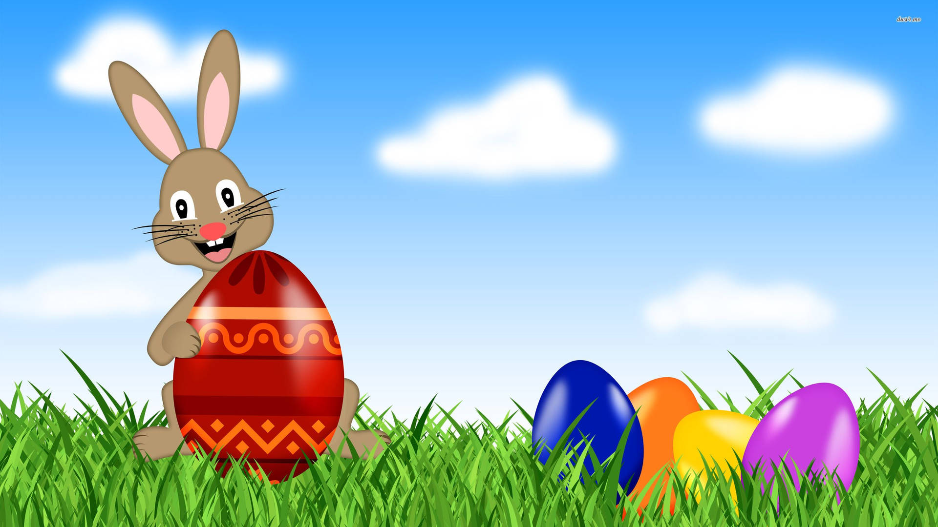 Cute And Happy Easter Bunny Background