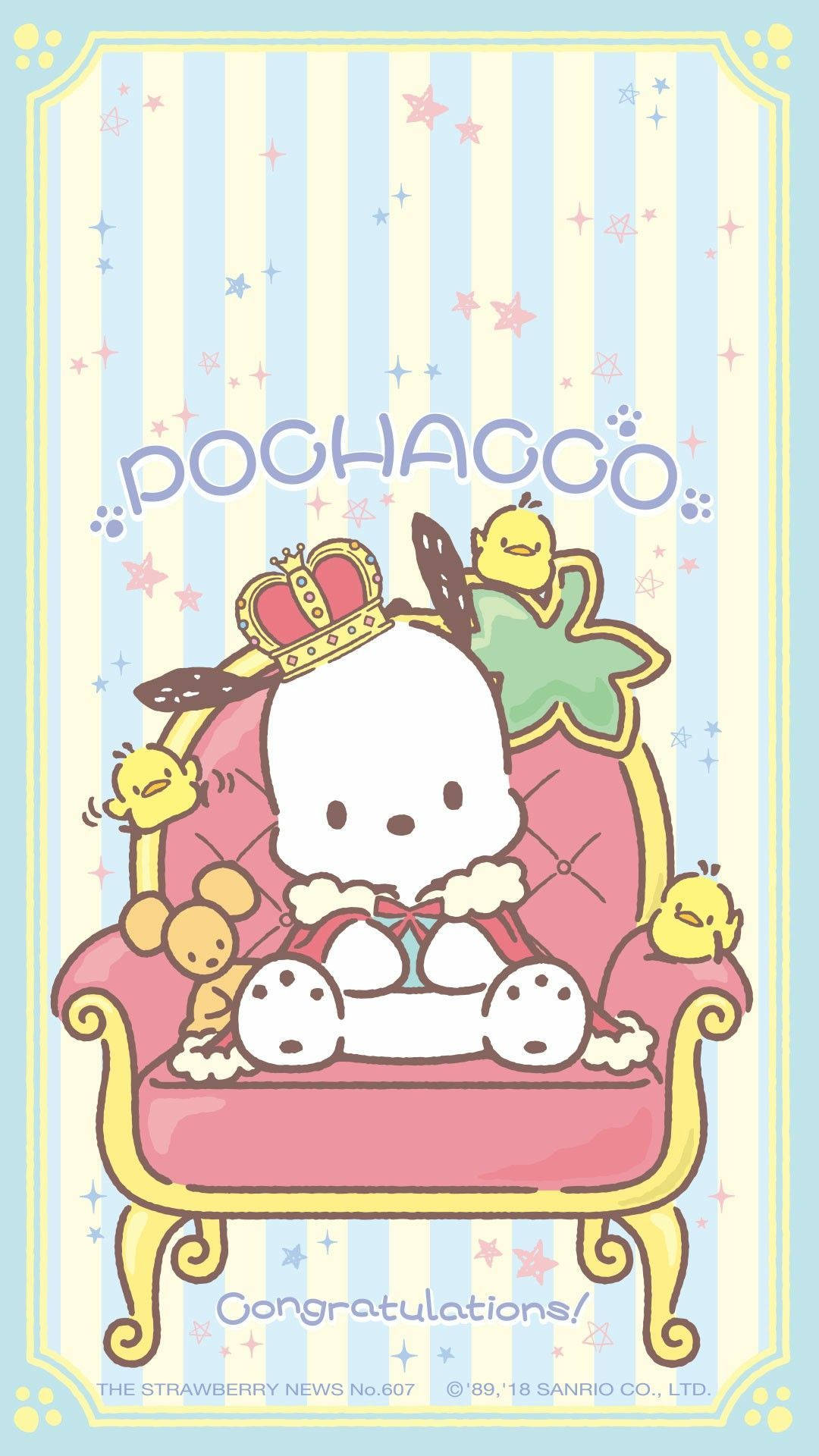 Cute And Happy - Pochacco From Sanrio Background