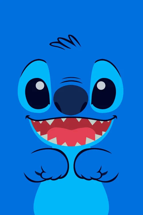 Cute And Kawaii Stitch Blue Background