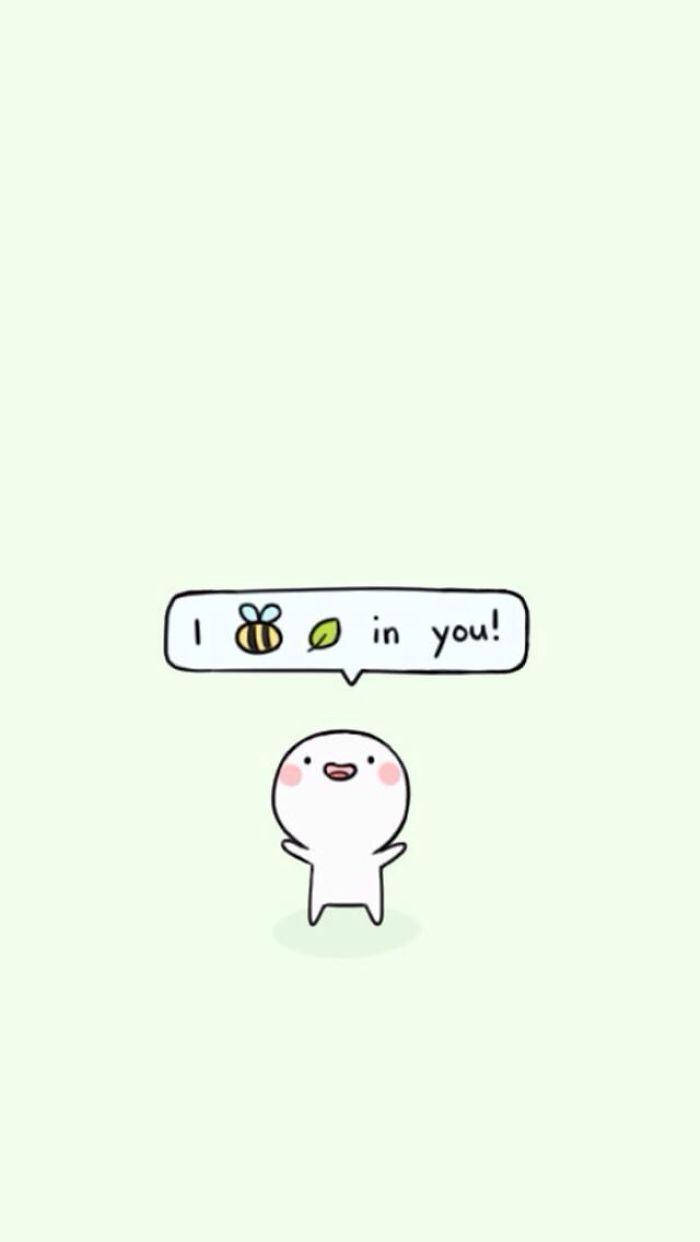 Cute And Motivational Bee Leaf Funny Phone Background