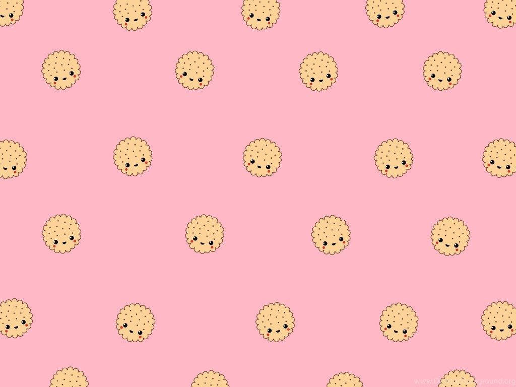 Cute And Pink Brown Cookies Background