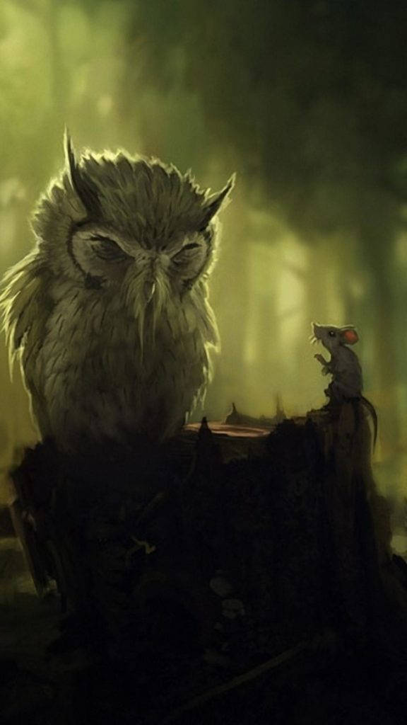 Cute Android Wise Owl Background