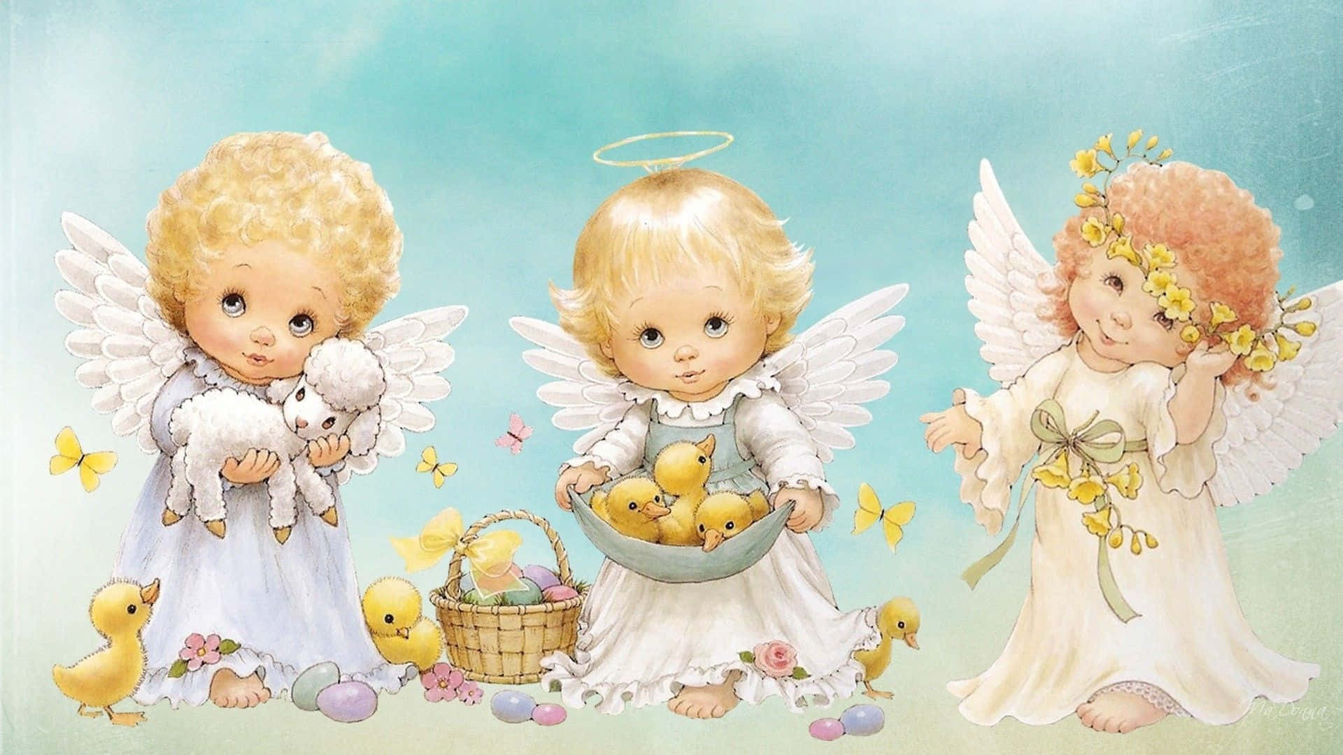 Cute Angels 1920 X 1080 Background
