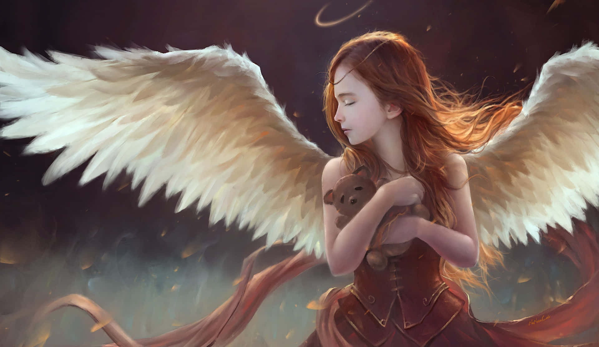 Cute Angels 3000 X 1739 Background