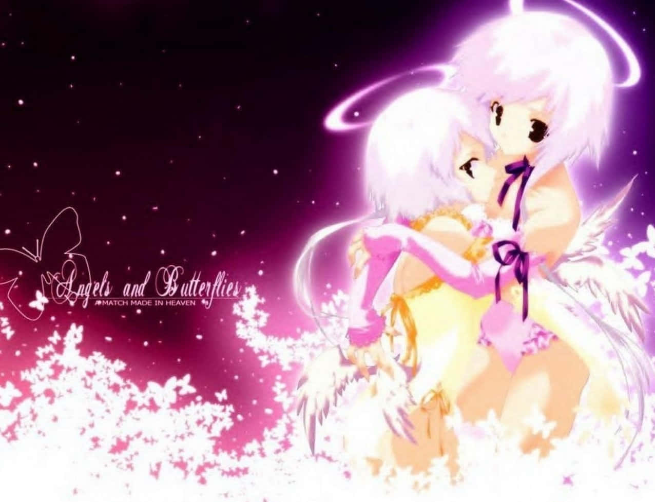 Cute Angels With Pink Halos