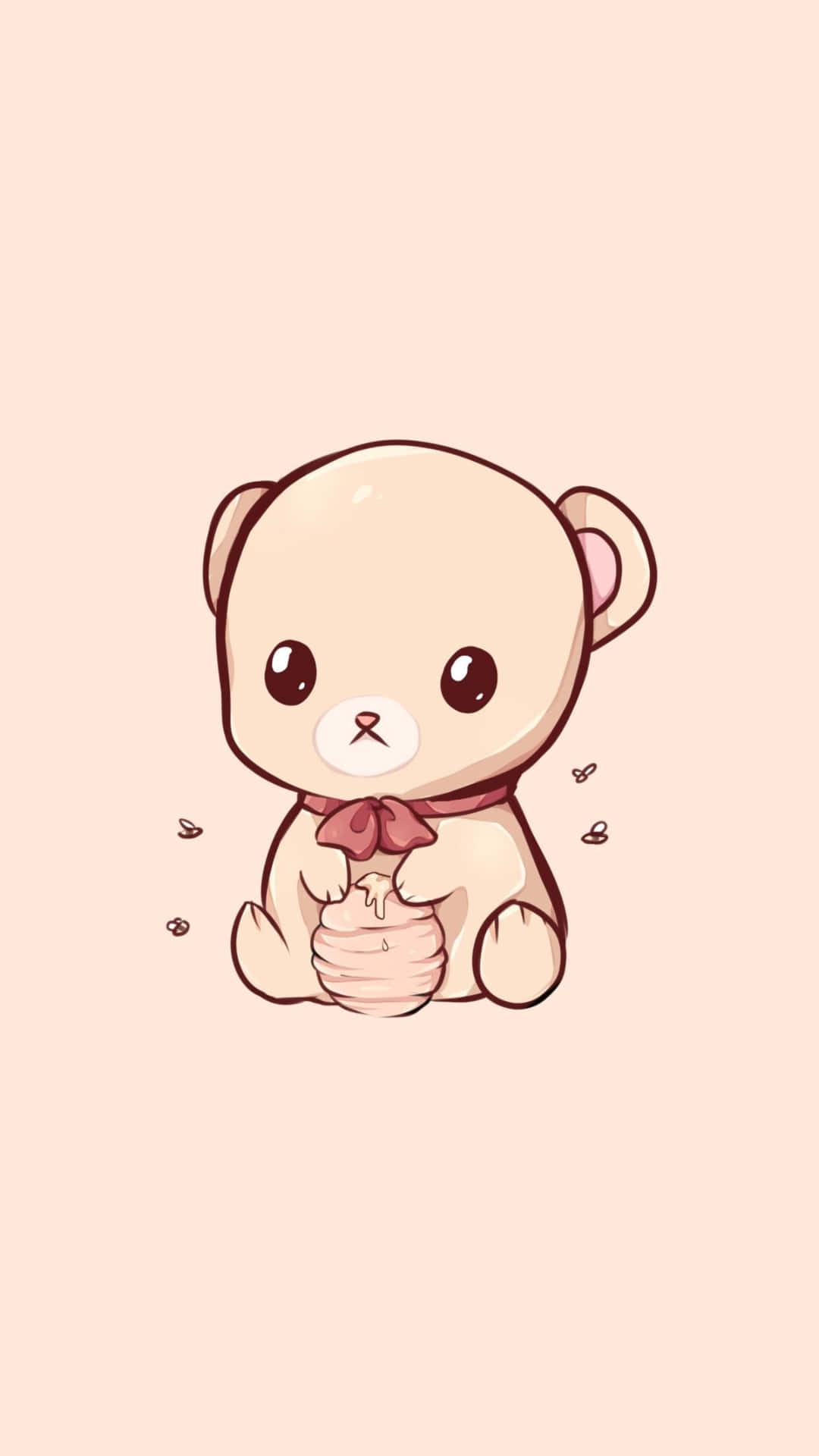 Cute Animals Cartoon Bear With Honey Pot Background