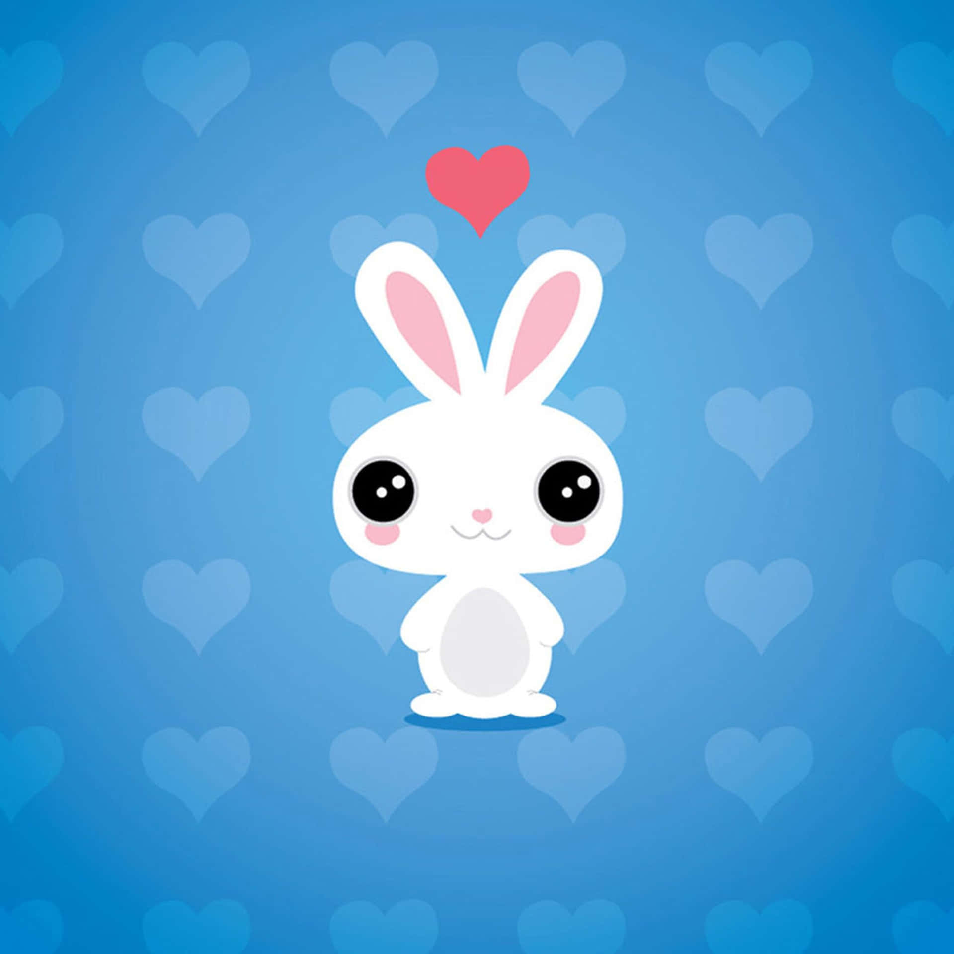 Cute Animals Cartoon Standing Bunny Background