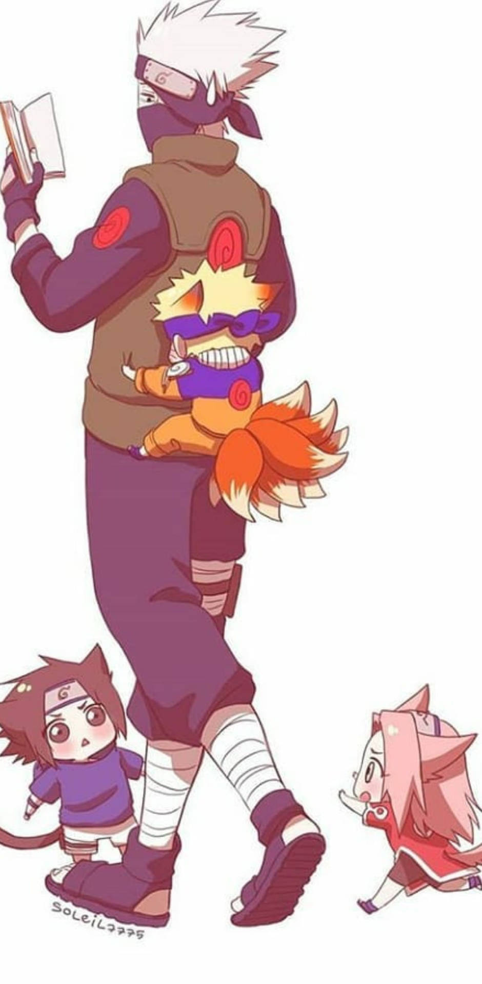 Cute Animals Team 7 Naruto Iphone Background