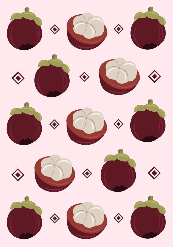 Cute Animated Mangosteen Illustration Background