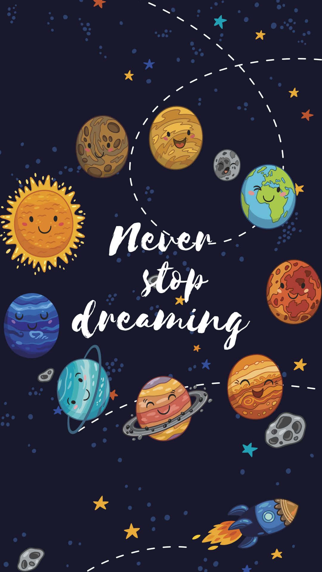 Cute Animated Solar System Inspiration Background
