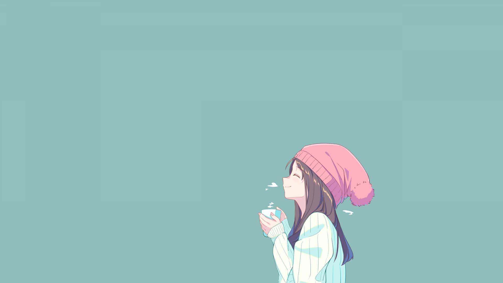 Cute Anime Beanie Girl Profile Background