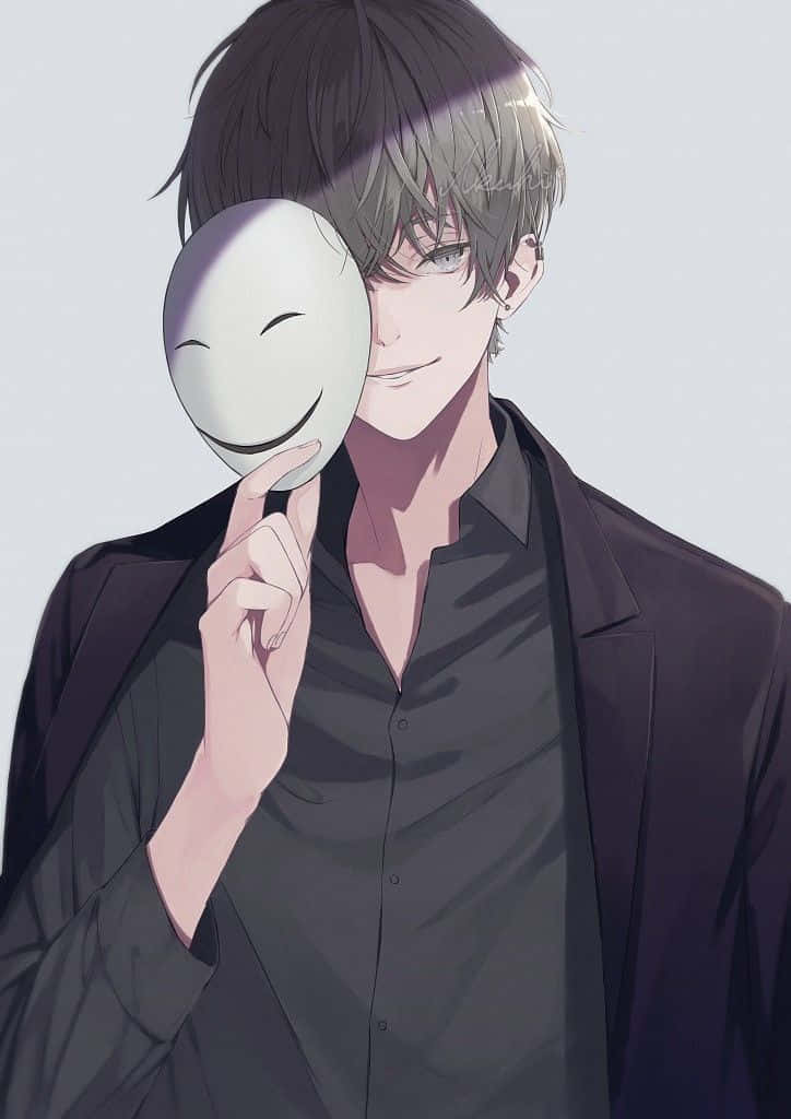 Cute Anime Boy With Mask Background