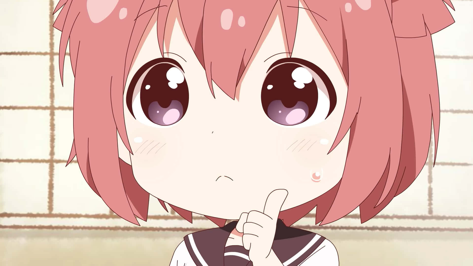 Cute Anime Character With A Smug Face Background