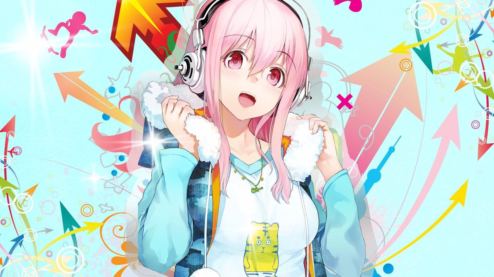 Cute Anime Characters For Music Lovers Background