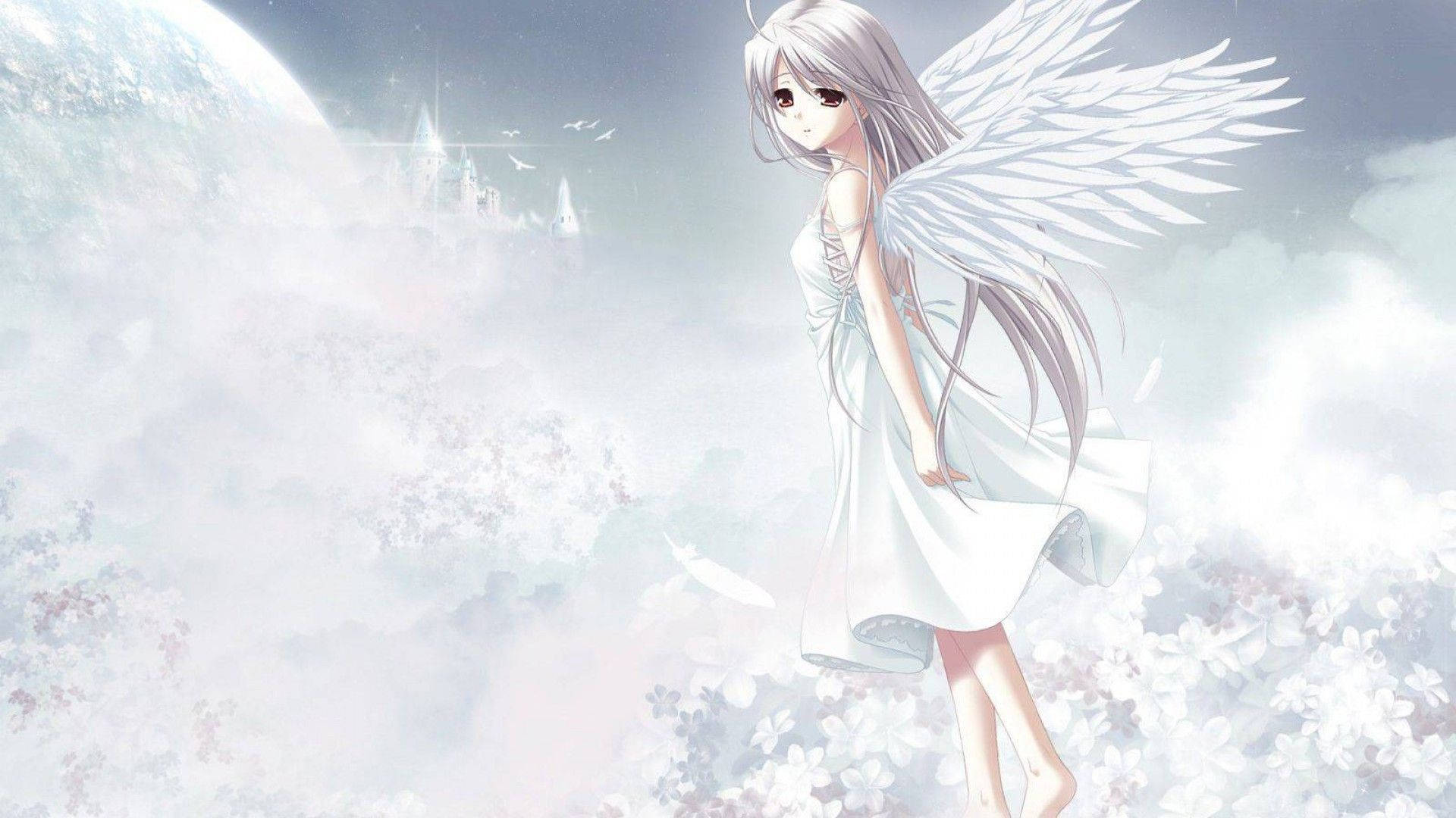 Cute Anime Characters In Angel Outfit Background