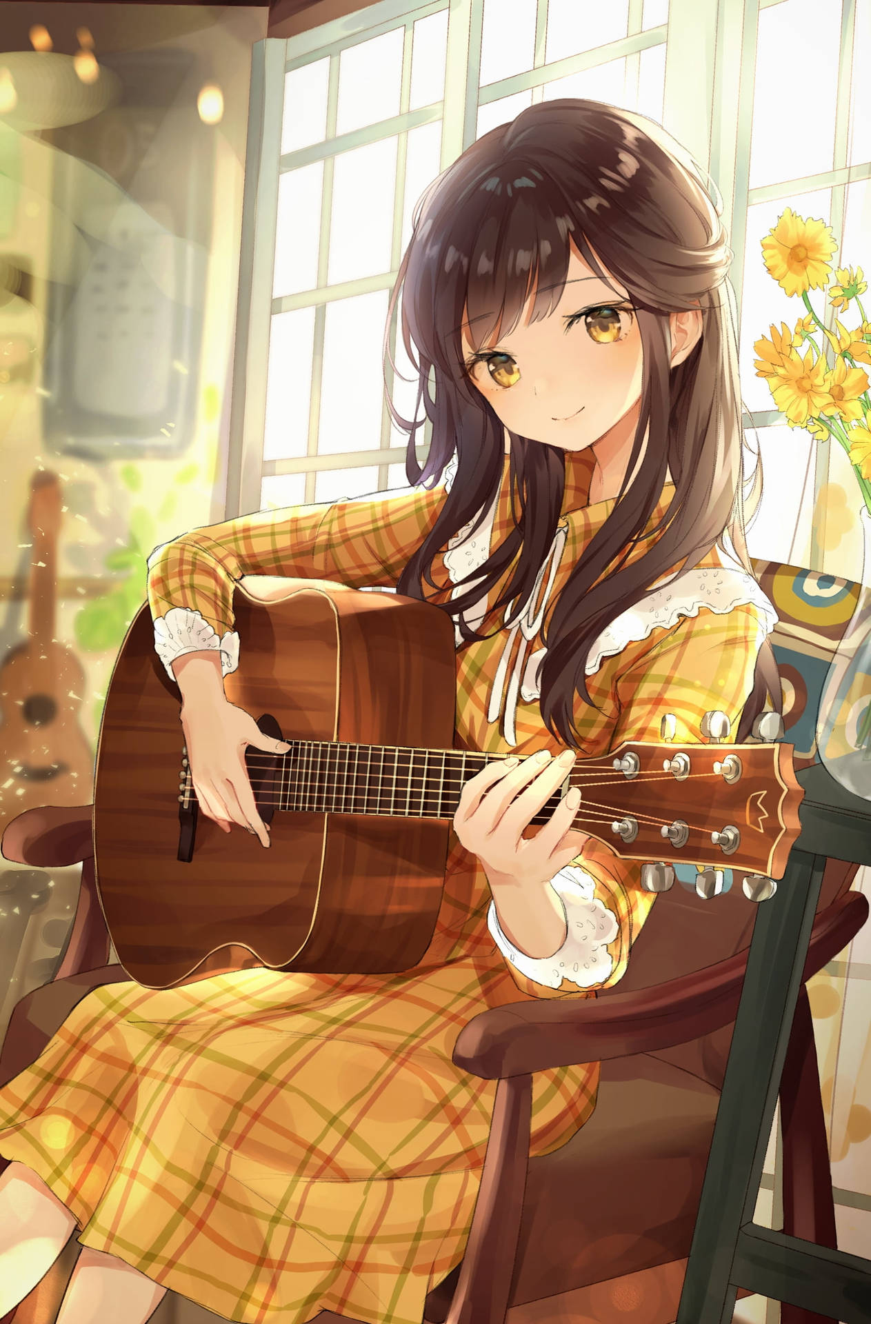 Cute Anime Characters In Country Outfit Background