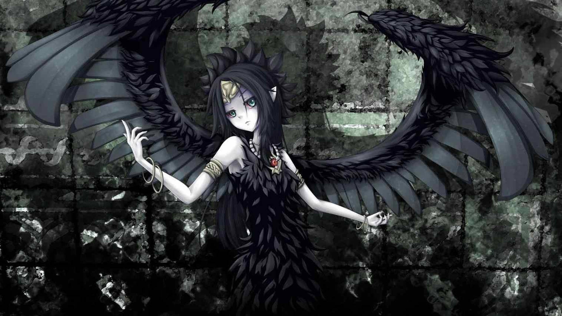 Cute Anime Dark Angel Background