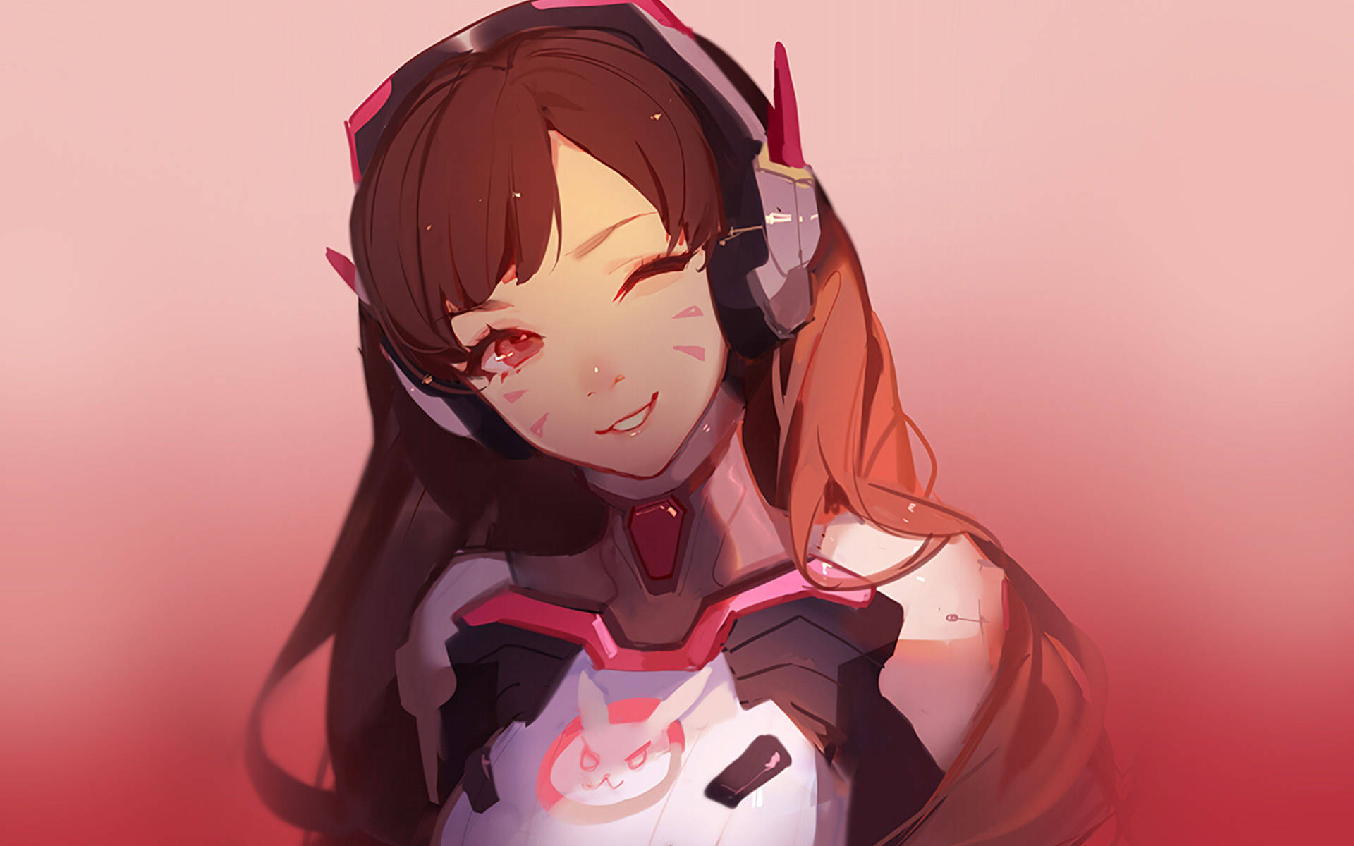 Cute Anime Girl Gaming D.va Background