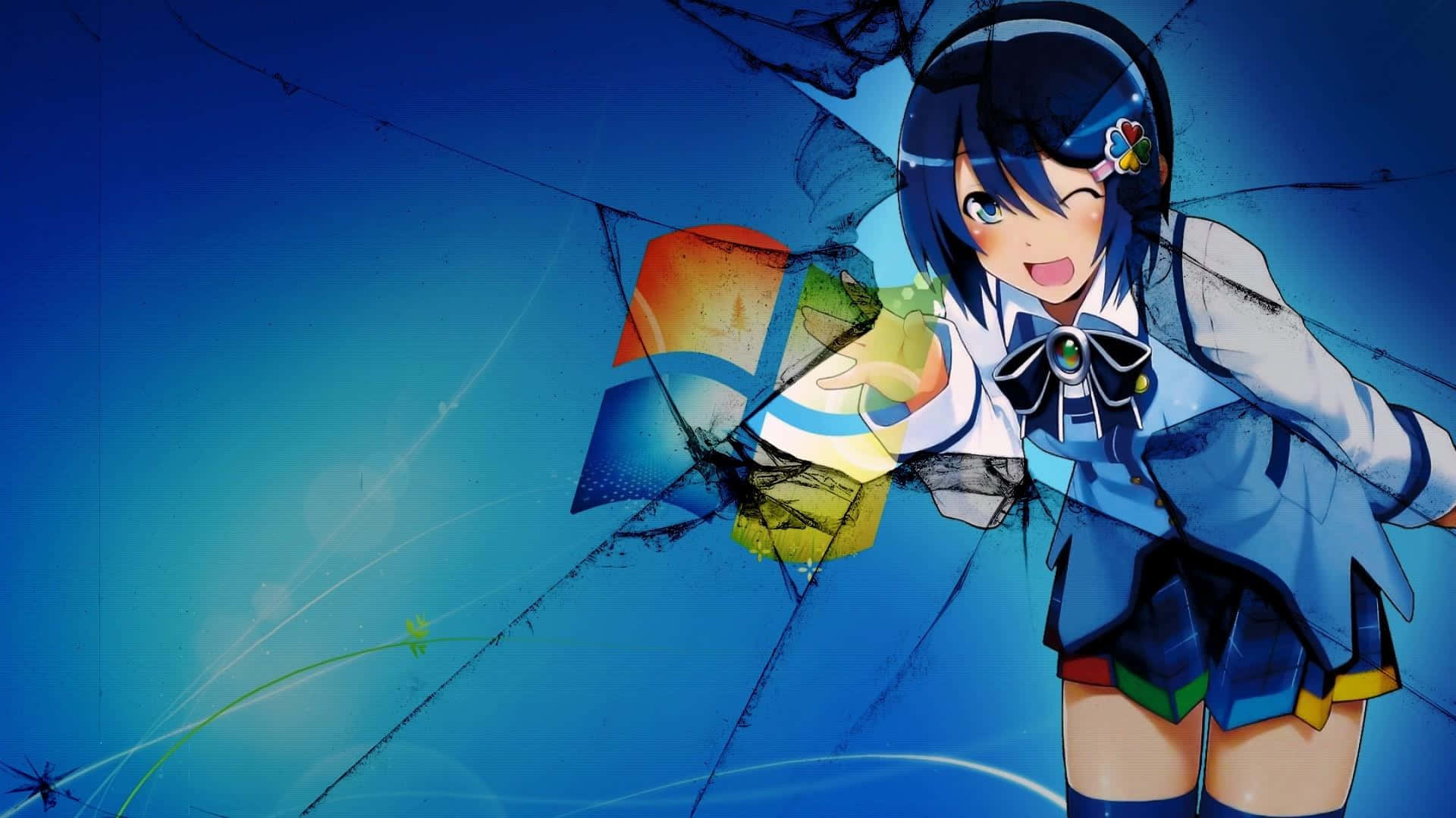 Cute Anime Girl In Her Natural Habitat Background