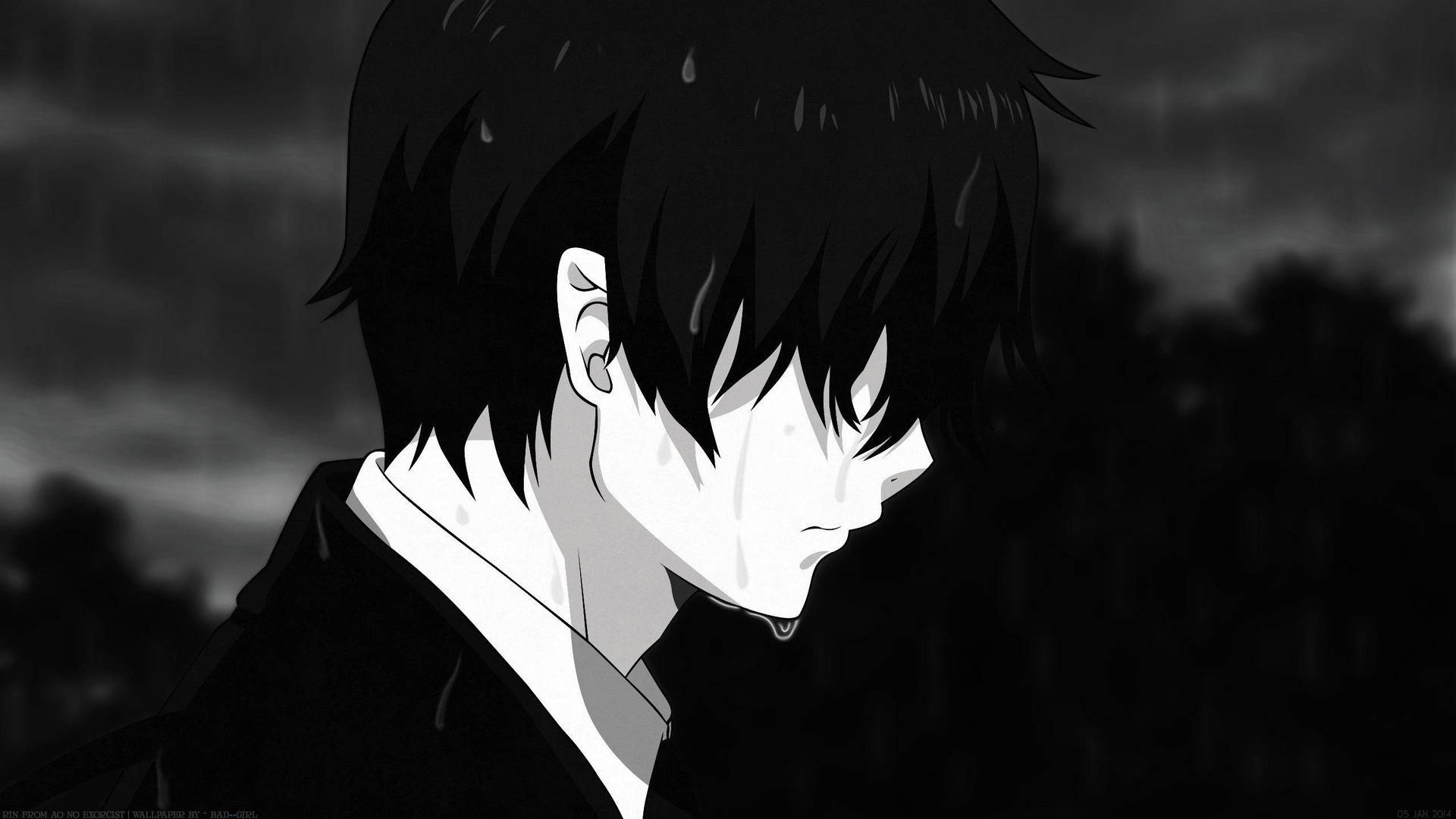 Cute Anime Pfp Black And White Emo Background