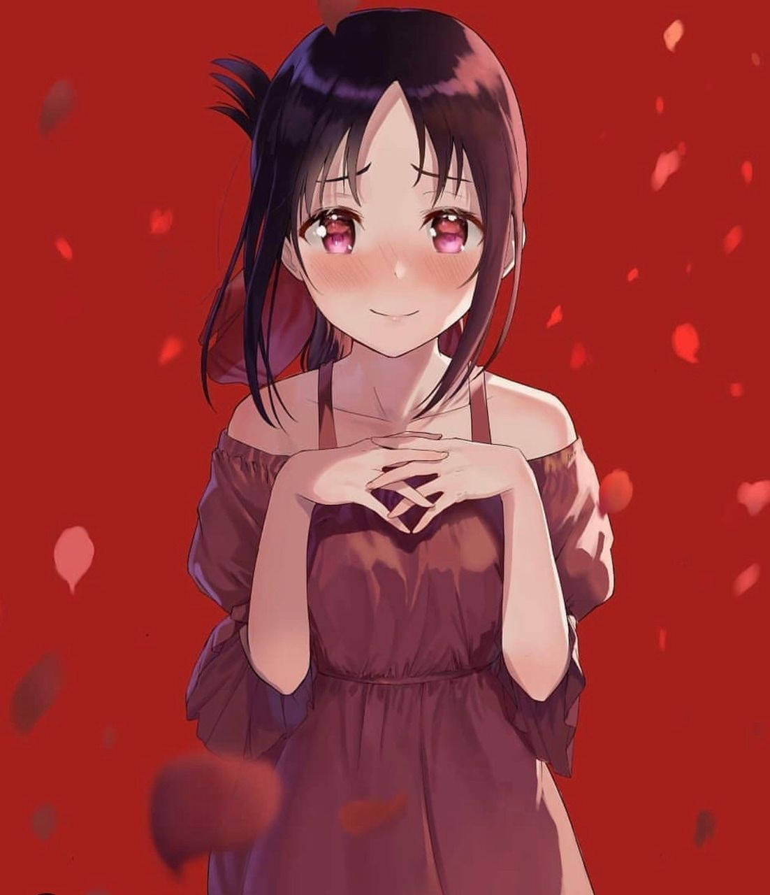 Cute Anime Pfp Blushing Girl Background
