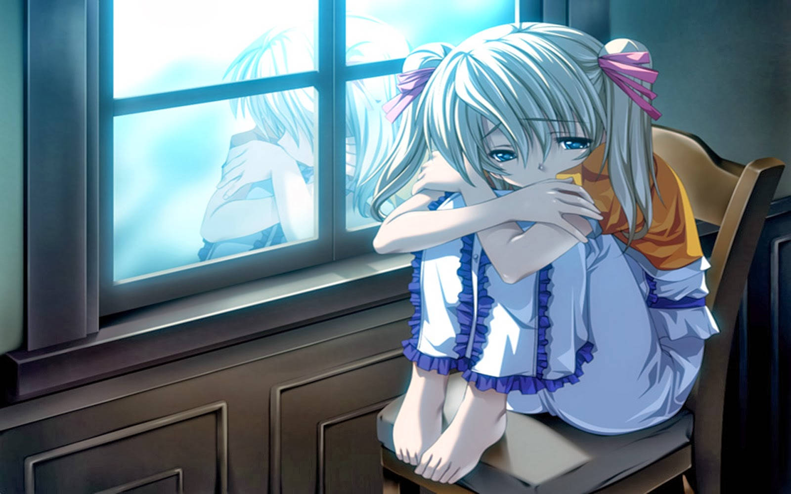 Cute Anime Sad Girl Background