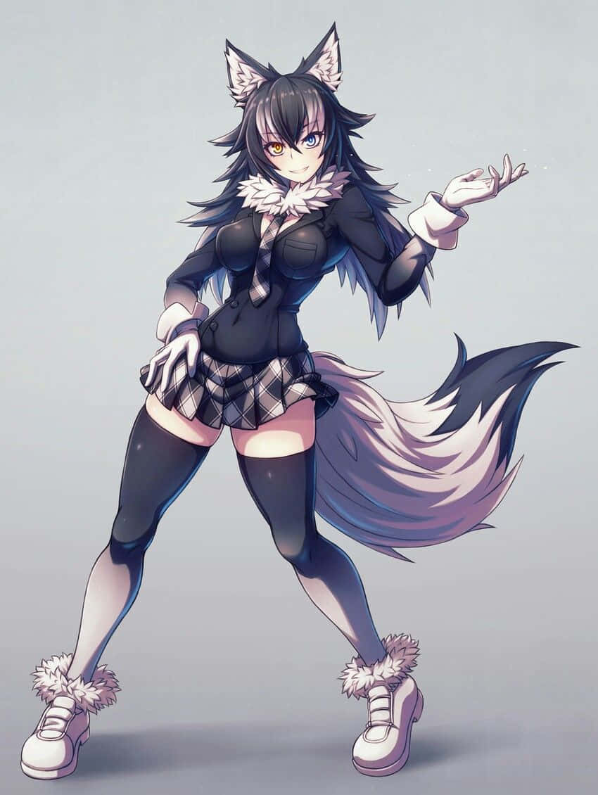 Cute Anime Wolf Girl Kemono Friends Background