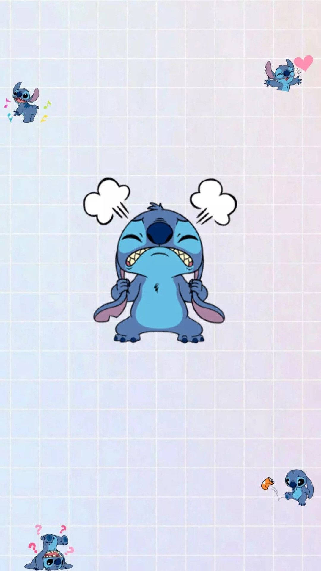 Cute Annoyed Stitch Iphone Background