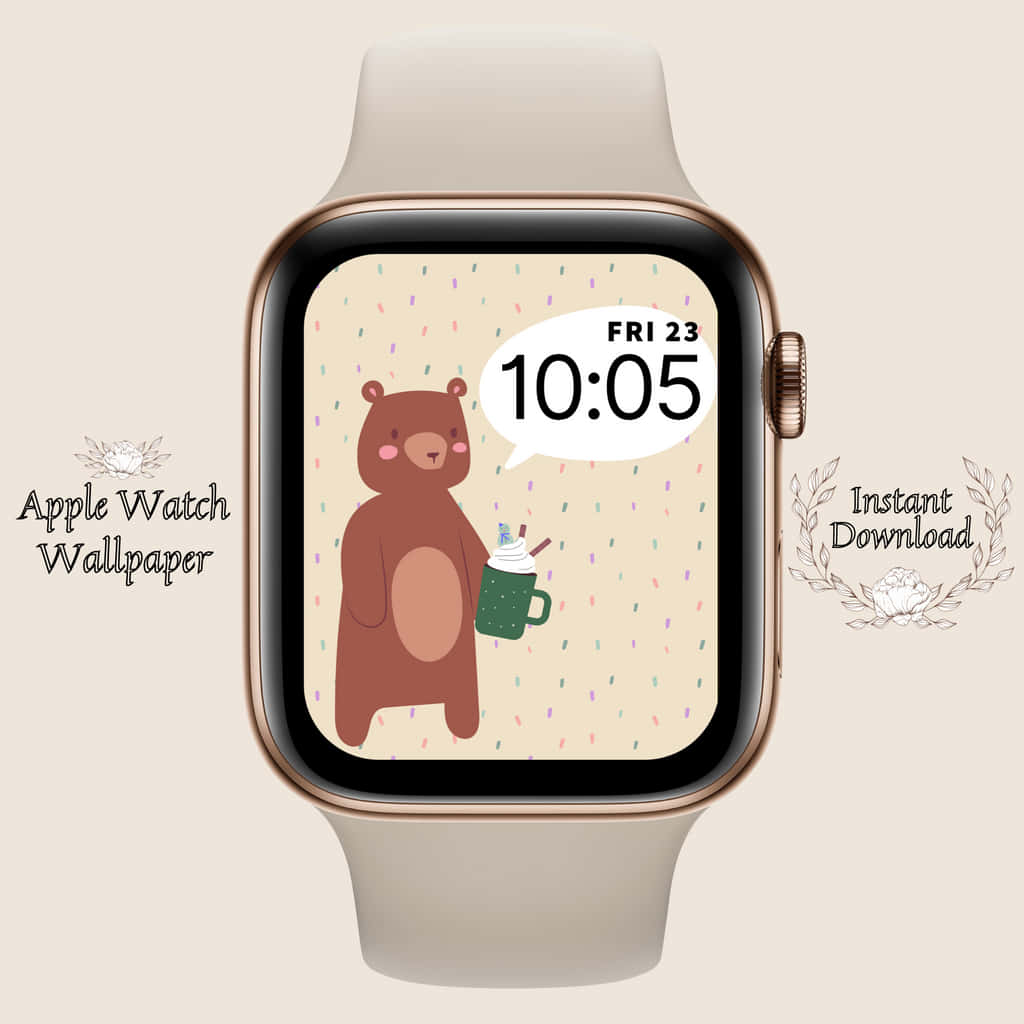 Cute Apple Watch Face Bear Mug Background