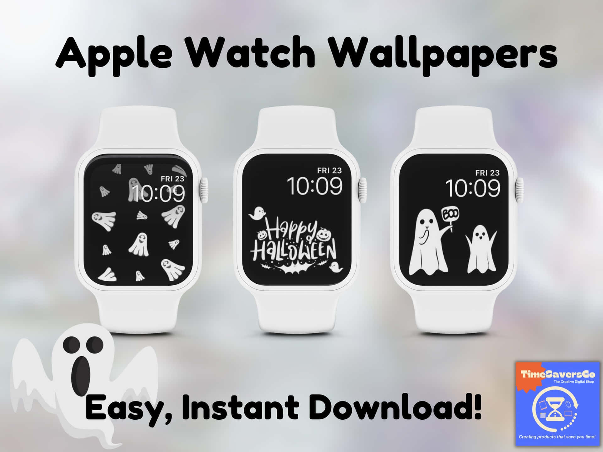 Cute Apple Watch Face Ghosts Background