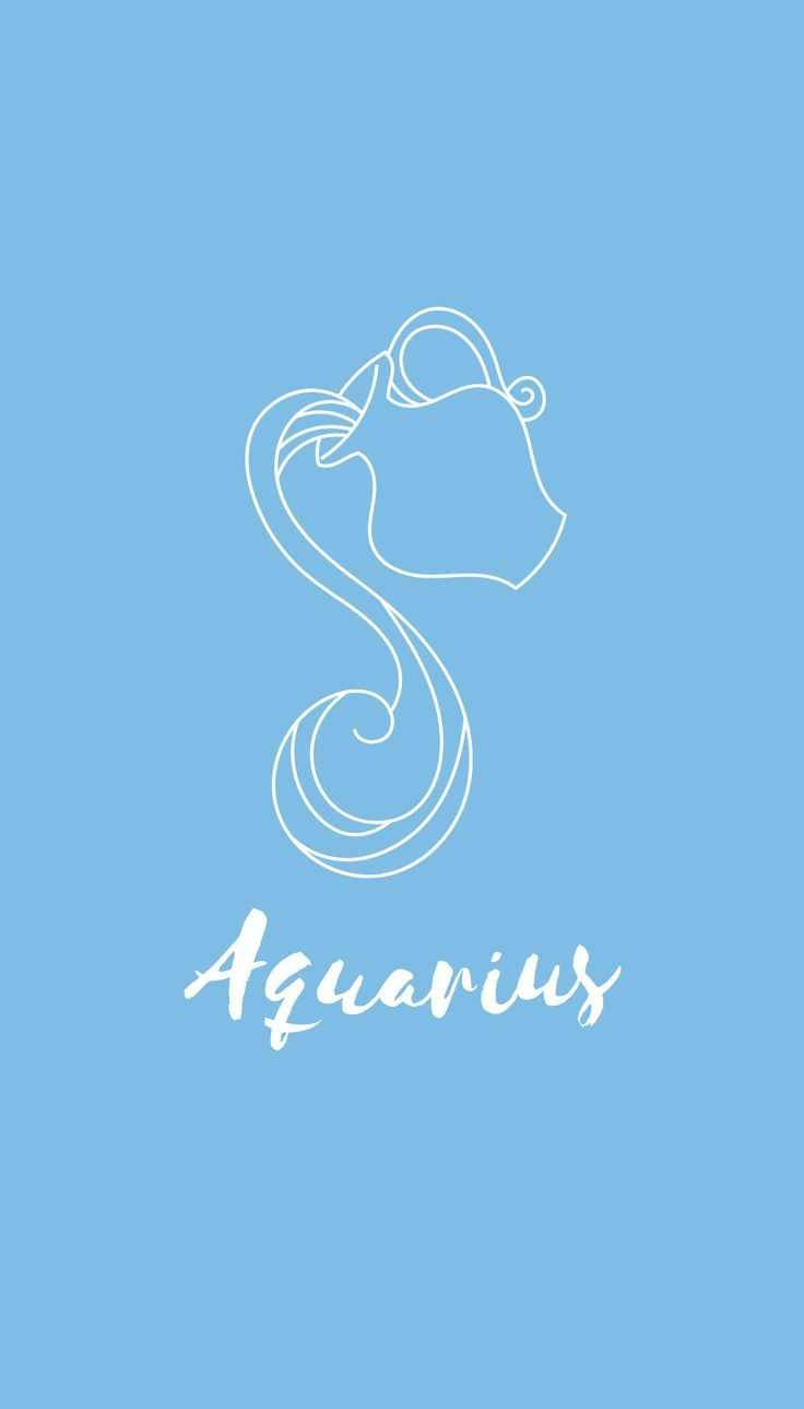 Cute Aquarius Baby Blue Background