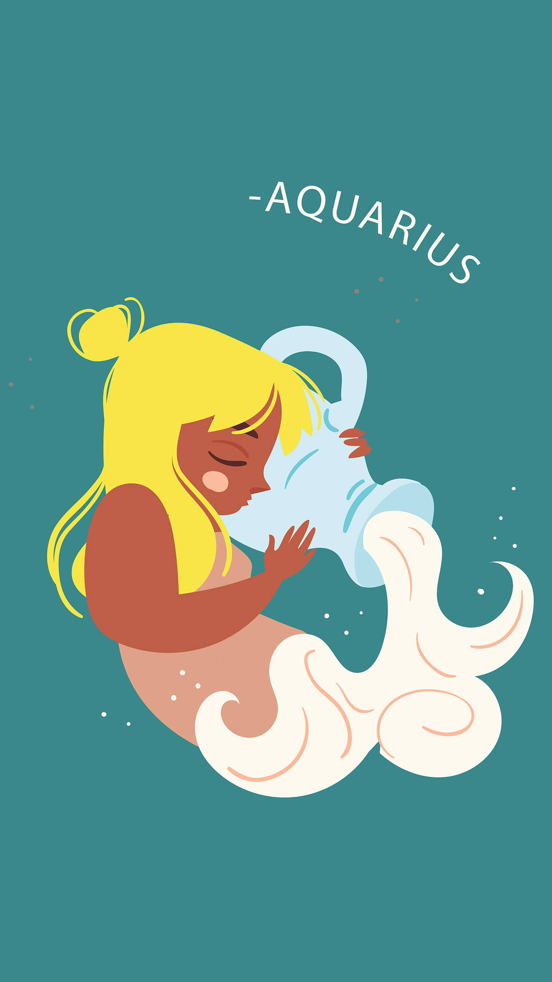 Cute Aquarius Blonde Girl Background