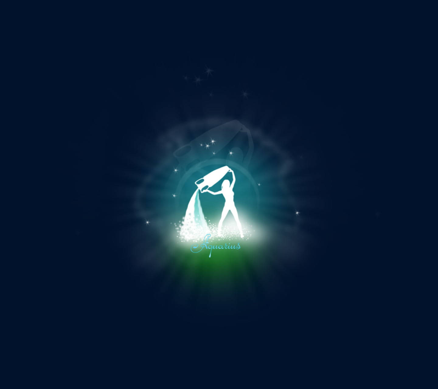 Cute Aquarius Glowing Woman Background