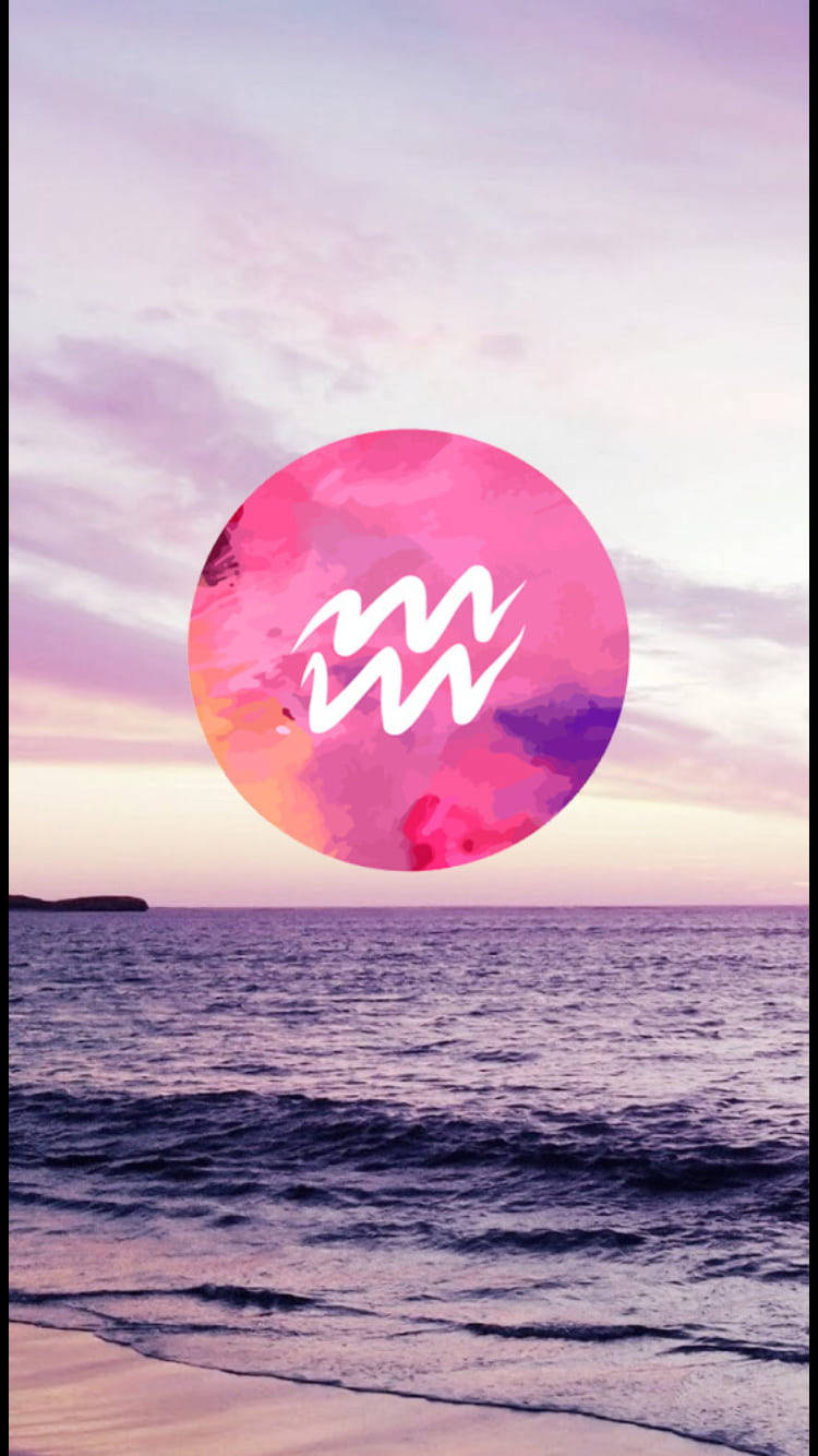 Cute Aquarius Pink Ocean Background