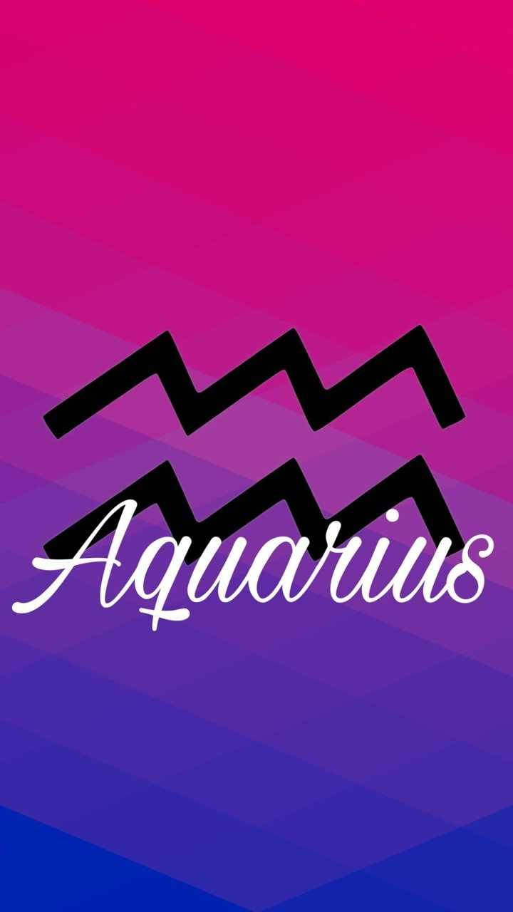 Cute Aquarius Purple Blue Background