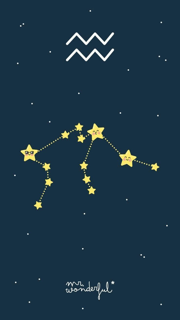 Cute Aquarius Star Emojis Background