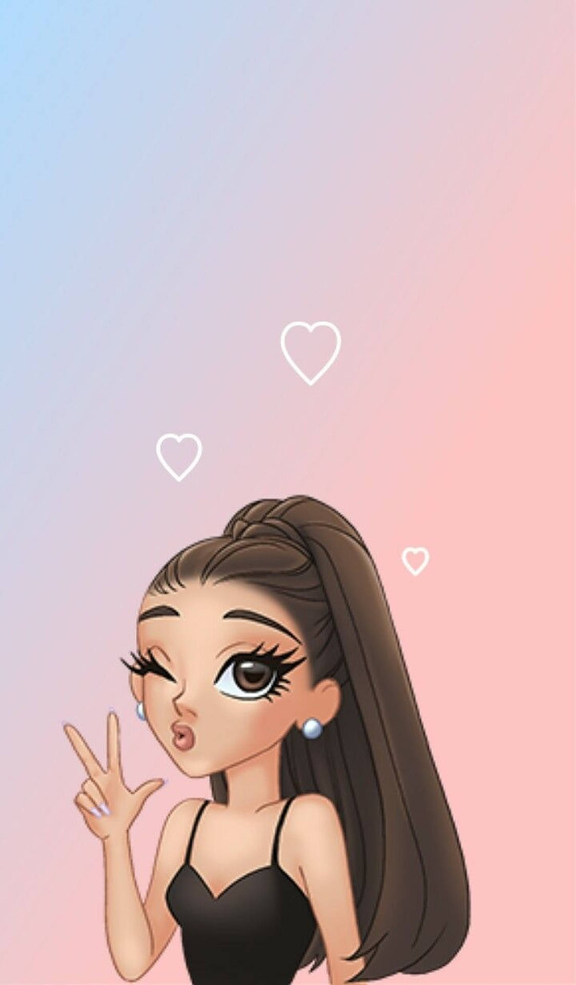 Cute Ariana Illustration Profile Picture Background