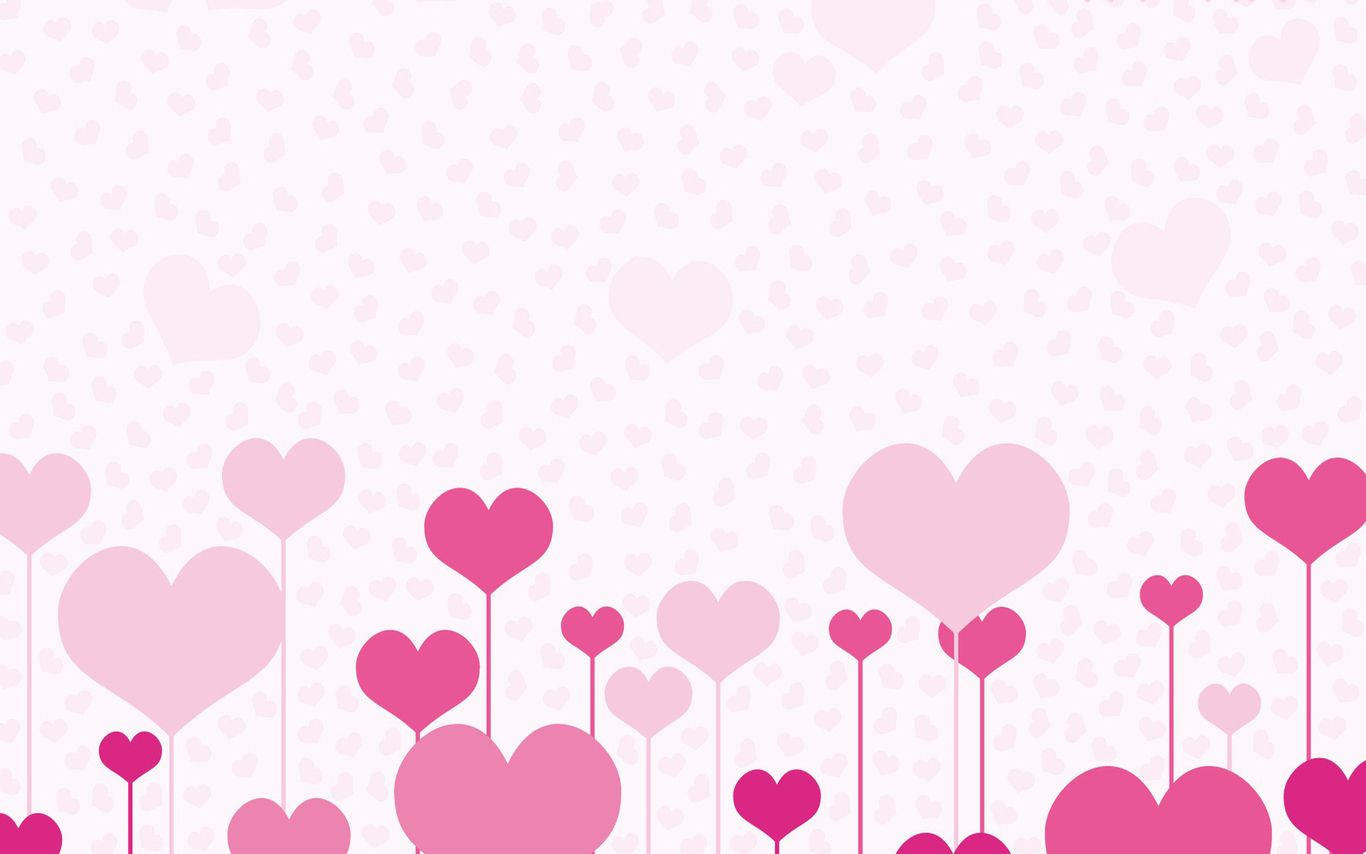 Cute Art About Love With Pink Heart Background