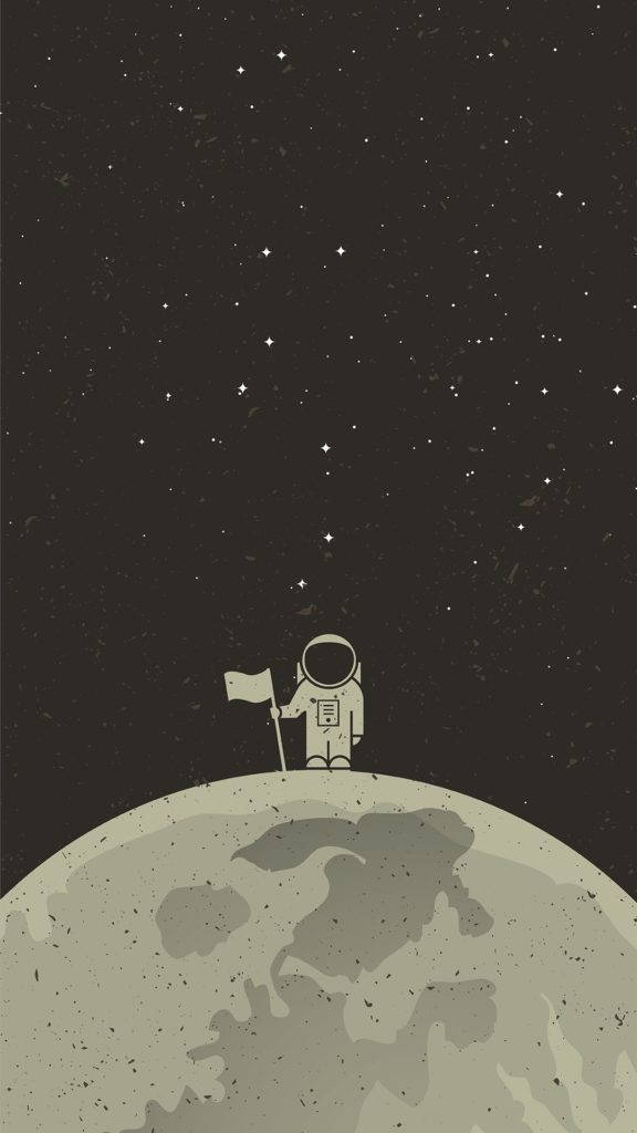 Cute Artwork Of Astronaut In Space Background