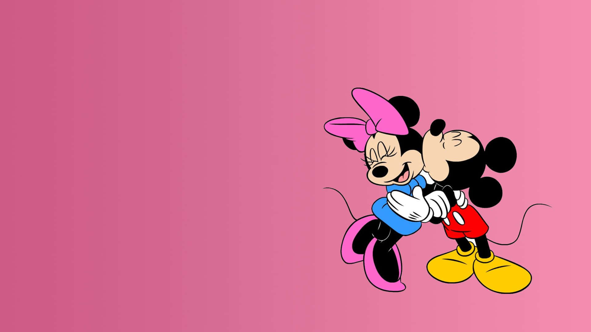 Cute As A Button, Minnie Mouse Beaming In Pink Background