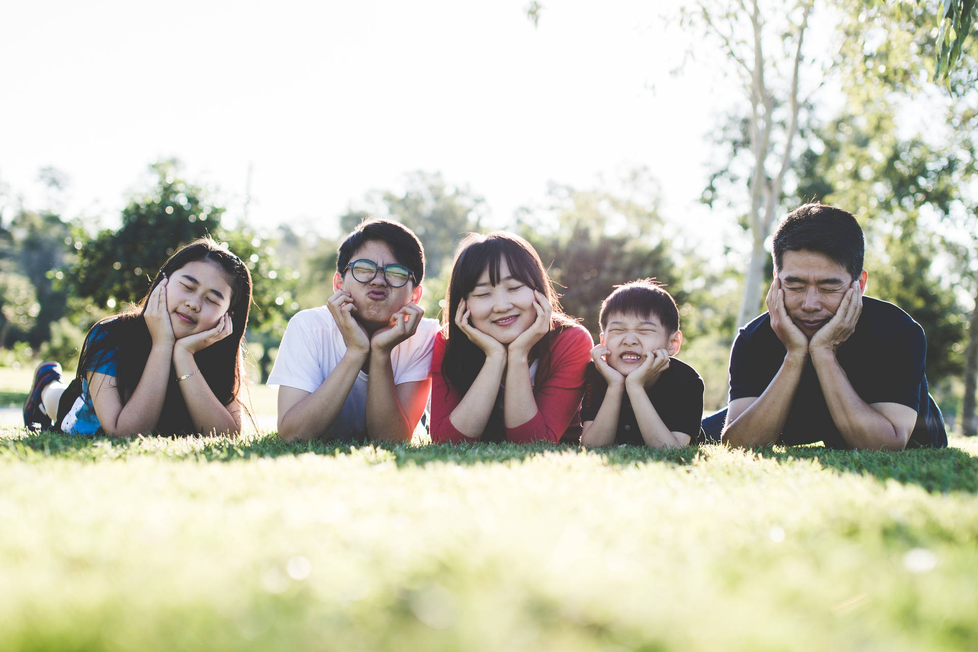 Cute Asian Family Background