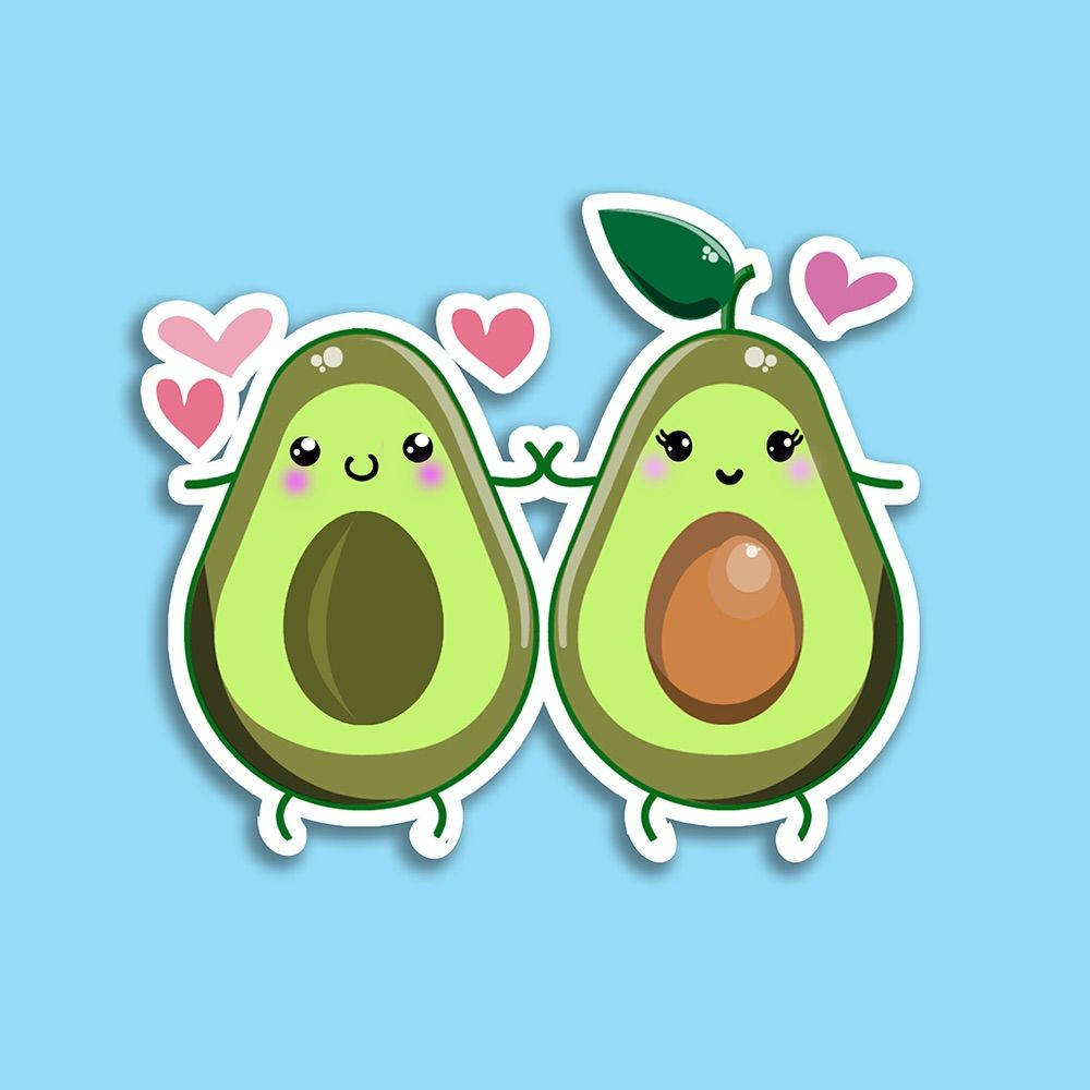 Cute Avocado Couple Background