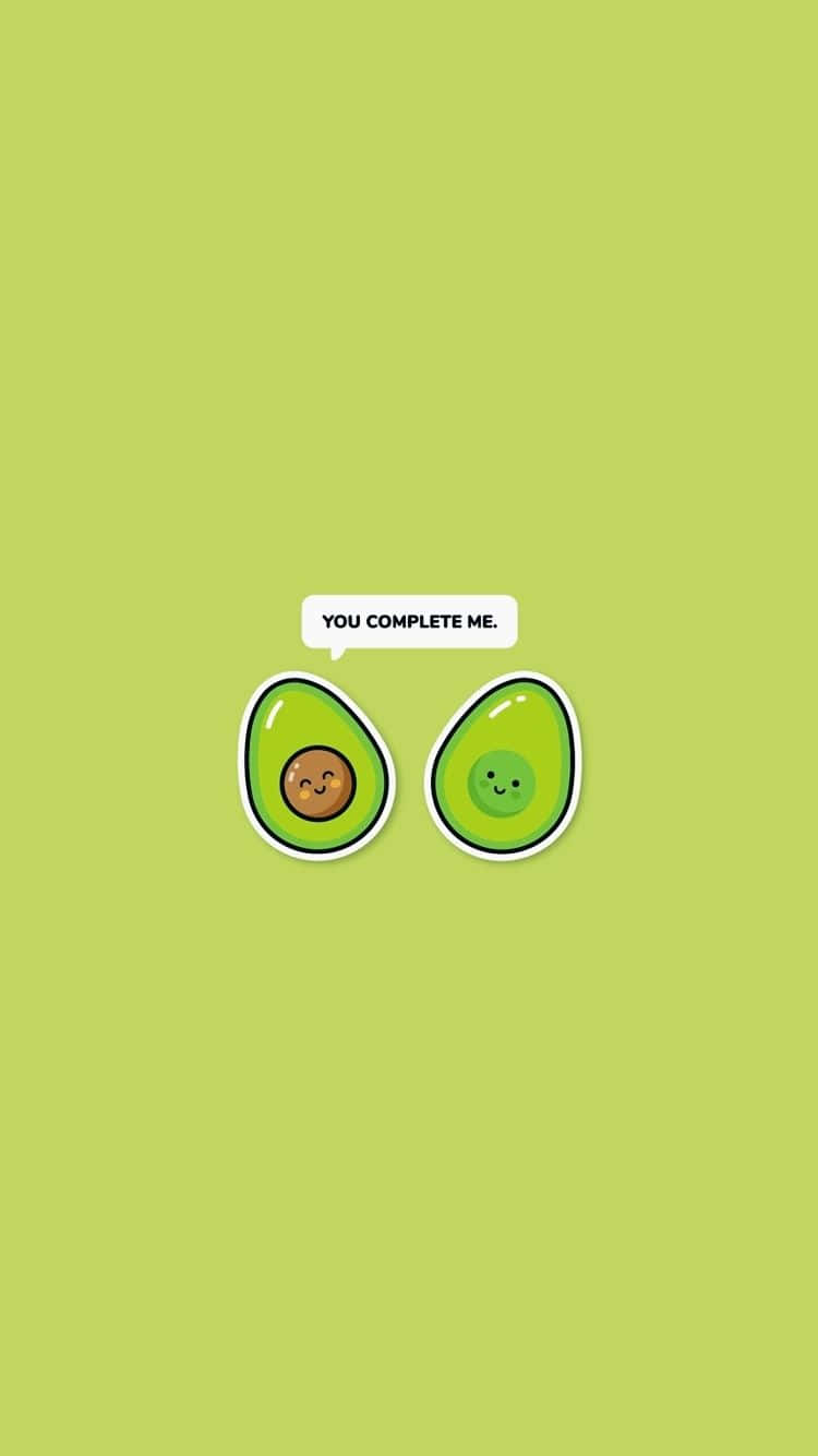 Cute Avocado Iphone With A Quote Background