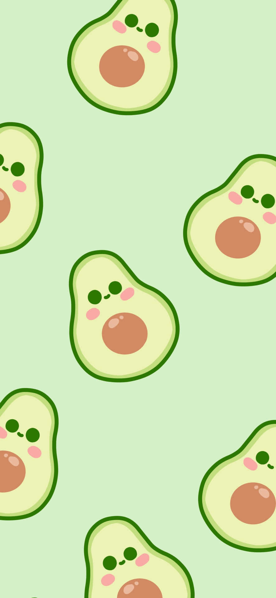 Cute Avocado Pattern Green Background Background